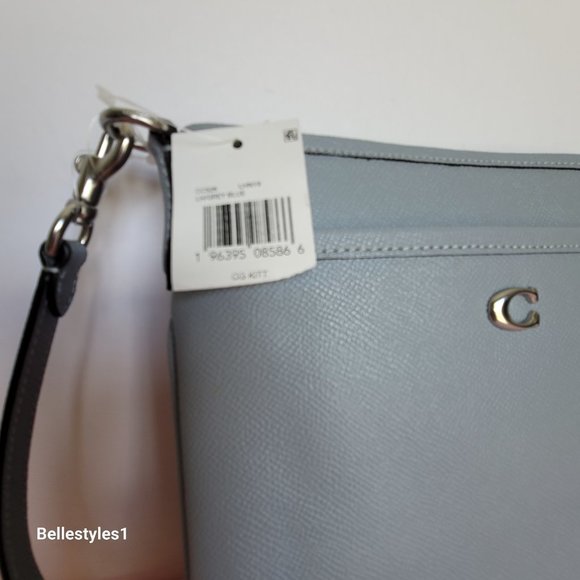 COACH Kitt Crossgrain Leather Messenger Crossbody- Blue Grey color ⭐ - Picture 16 of 16